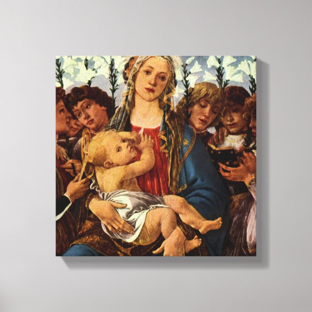 Toile Vierge et enfant avec huit anges par Botticelli (Recto)