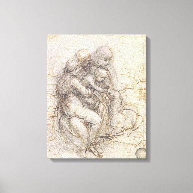 Toile Vierge et enfant avec Sainte-Anne, c.1501-10 (styl (Recto)