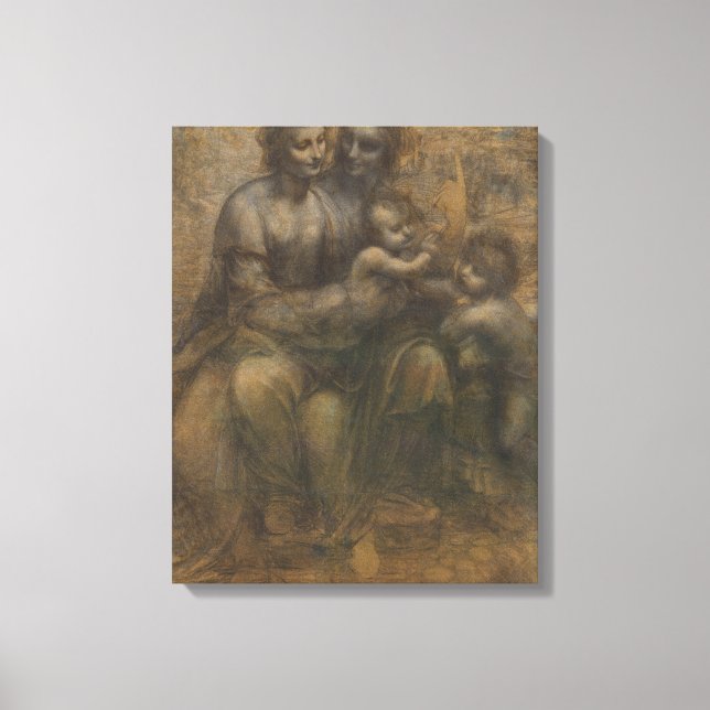 Toile Vierge et enfant avec Sainte Anne par Léonard de V (Recto)