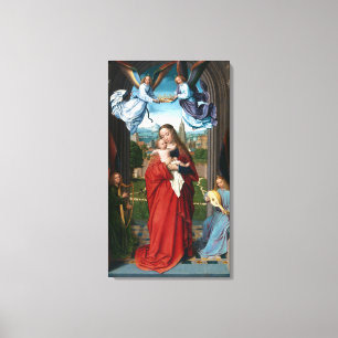 Toile Vierge et enfant de Gerard David avec quatre anges