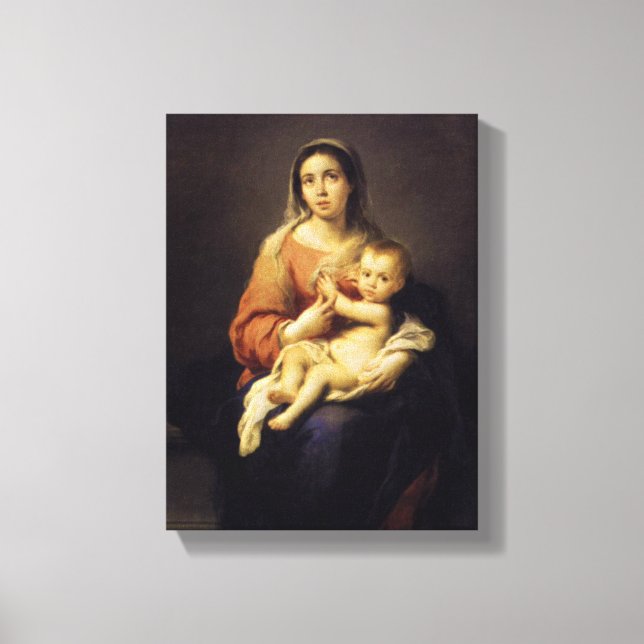 Toile Vierge et Enfant - Vierge Marie - Murillo (Recto)