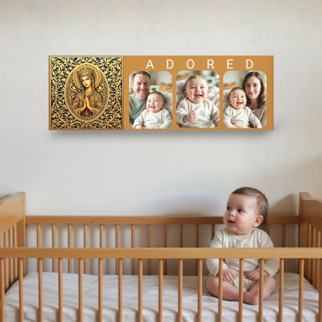 Toile Vierge Marie de Révérence Dorée - Photo de Bébé AD (Créateur téléchargé)