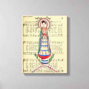 Toile Vierge vintage Marie Notre-Dame de la Lumière art 