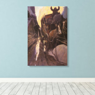 Toile Vieux Cowboys, Hold Up dans le Canyon par NC Wyeth