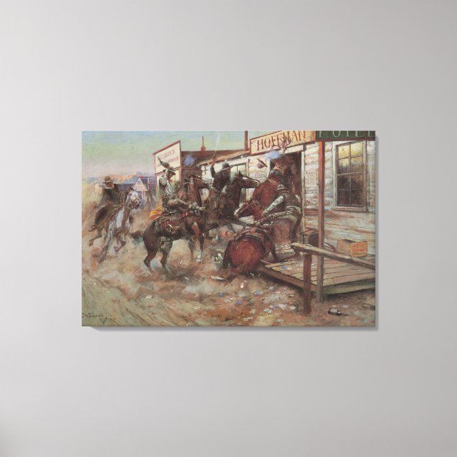 Toile Vieux Cowboys, In Without Knocking de CM Russell (Recto)