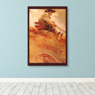 Toile Vieux Cowboys, Le Chariot de minerai par NC Wyeth