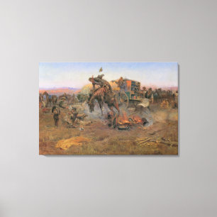 Toile Vieux Cowboys, l'ennui du cuisinier de camp par CM