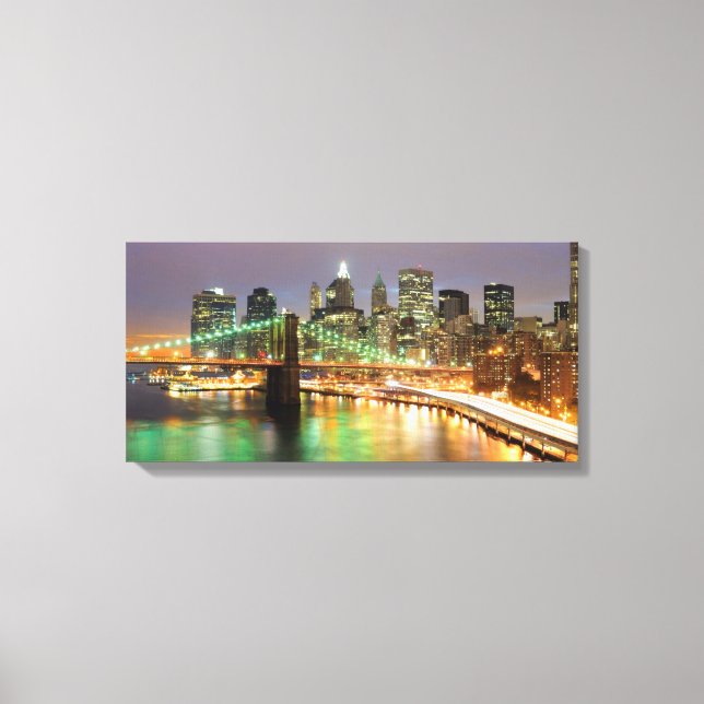 Toile View of Lower Manhattan and the Brooklyn Bridge (Recto)