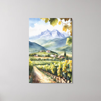 Toile Vignoble aquarelle