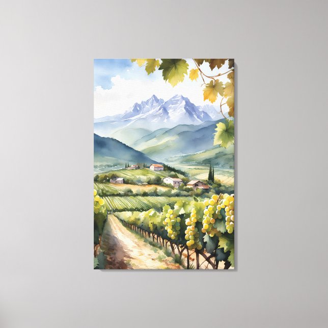 Toile Vignoble aquarelle (Recto)