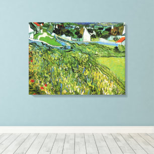 Toile Vignoble avec vue d'Auvers de Vincent van Gogh