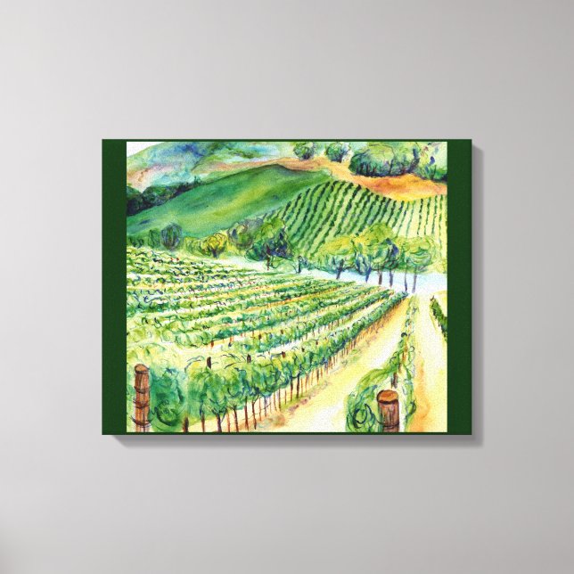 Toile Vignoble California Vineyard Peinture Canvas Impri (Recto)