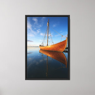 Toile Viking Longship Reflection Scandinave Nautique
