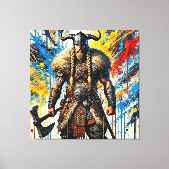 Toile Viking Nordic Scandinavian warrior medieval myth (Recto)
