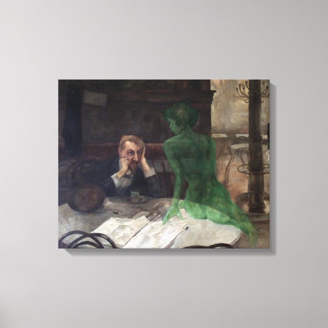 Toile Viktor Oliva - The Absinthe Drinker (1901) (Recto)