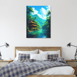 Toile Village dans l'étreinte de la nature