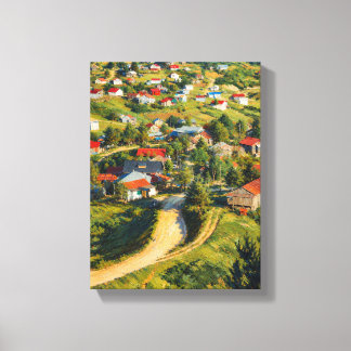 Toile Village de montagne charmant, paysage impressionni