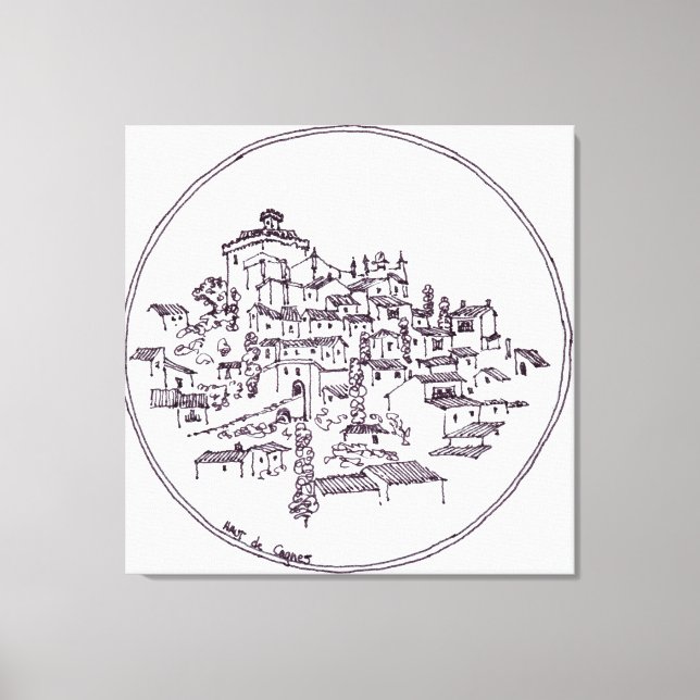 Toile Village du Haut-de-Cagnes | Provence, France (Recto)