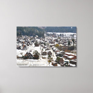 Toile Village enneigé de Shirakawago Japon Paysage de vo