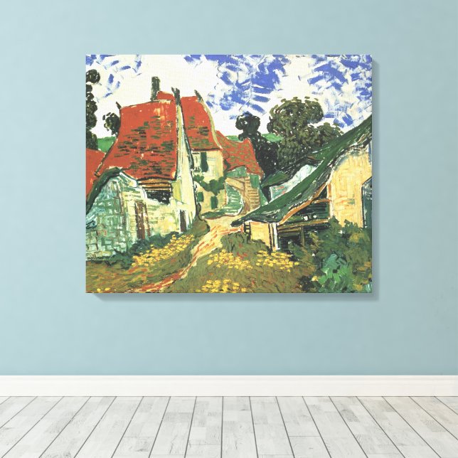Toile Village Street à Auvers par Vincent van Gogh (Insitu (Plancher de Bois))
