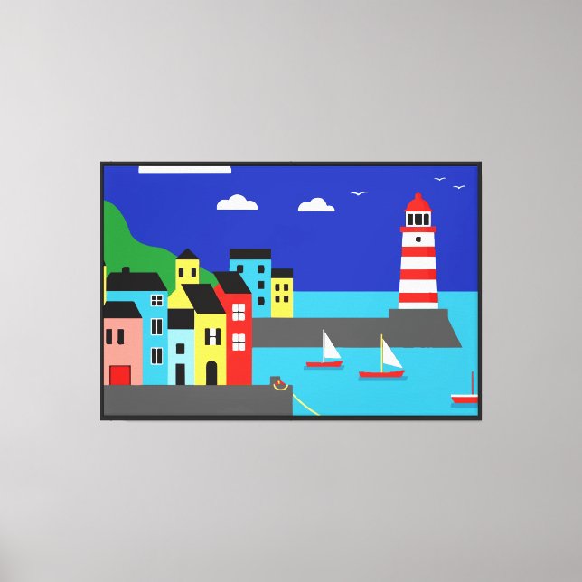 Toile Ville côtière (Recto)