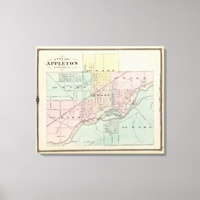 Toile Ville d'Appleton, siège de comté d'Outagamie Co (Recto)