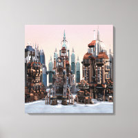 Ville de fantasy futuriste Art de la skyline de sc