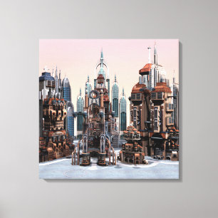 Toile Ville de fantasy futuriste Art de la skyline de sc