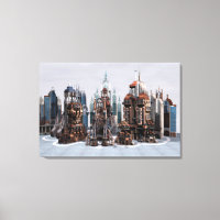 Ville de fantasy futuriste Art de la skyline de sc
