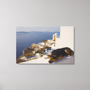 Toile Ville de la Grèce, île de Santorini, Oia, sommeil