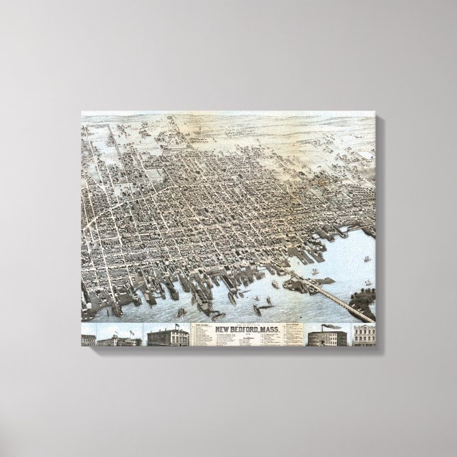 Toile Ville de New Bedford Massachusetts (1876) (Recto)