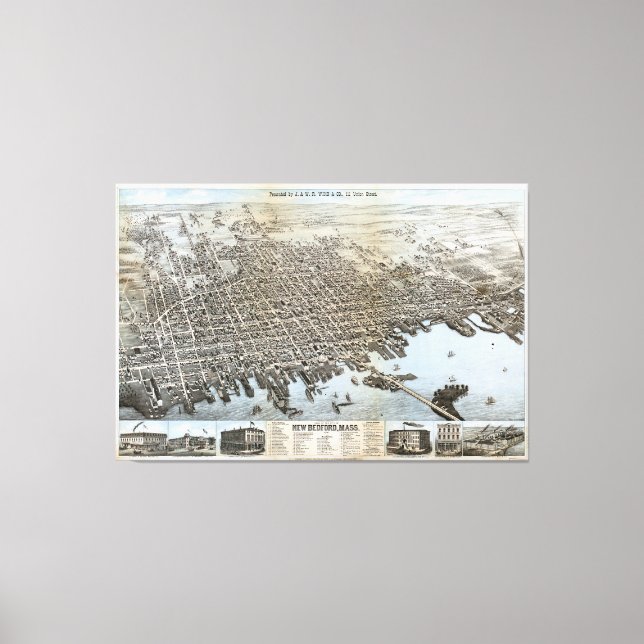 Toile Ville de New Bedford Massachusetts (1876) (Recto)