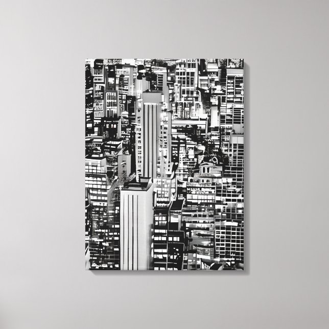 Toile Ville de New York en noir et blanc (Recto)
