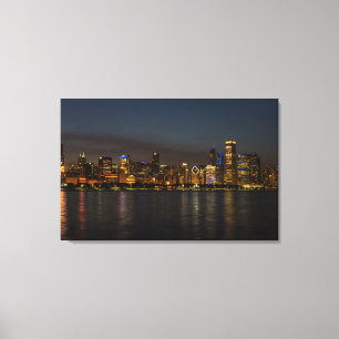 Toile Ville de nuit de Chicago