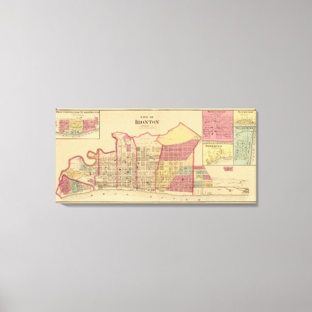 Toile Ville d'Ironton avec Proctorsville (Recto)
