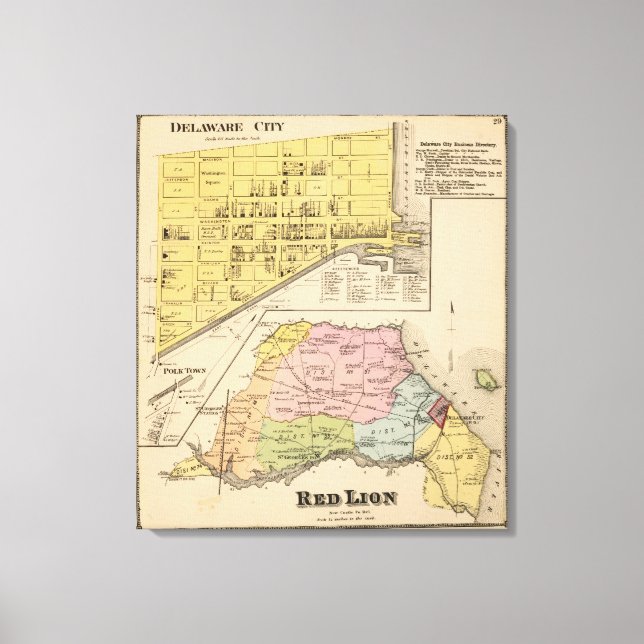 Toile Ville du Delaware, Lion rouge (Recto)