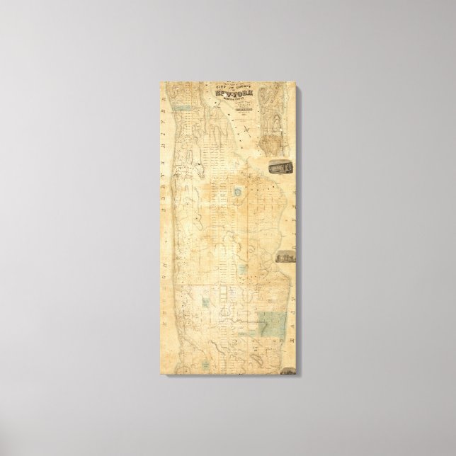 Toile Ville Et Comté De New York Nord De 50th St (Recto)