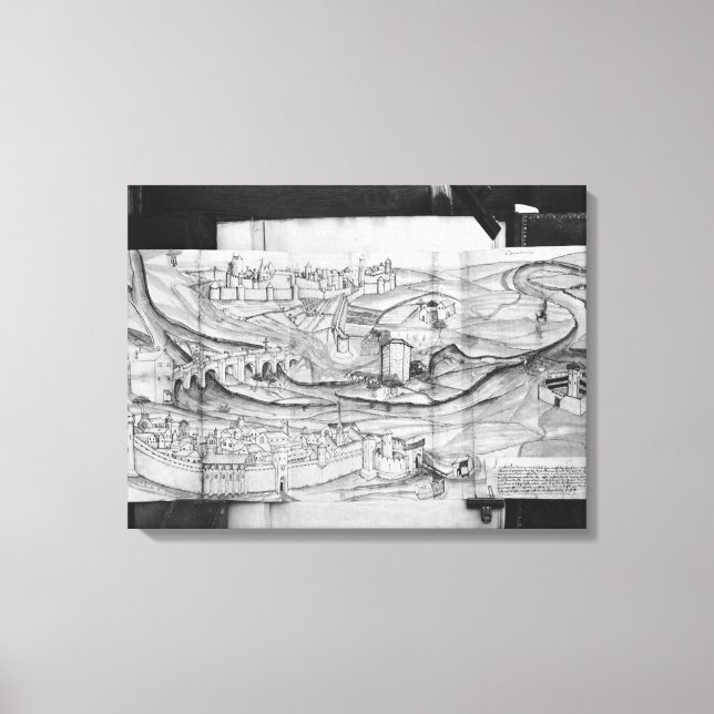 Toile Ville et village de Carcassonne, 1462 (Recto)