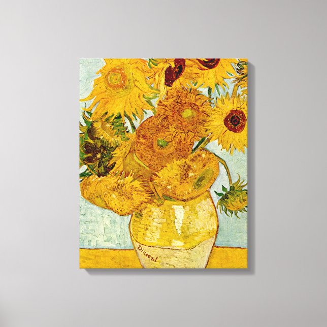 Toile Vincent Van Gogh 12 Tournesols Impressionniste (Recto)