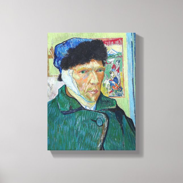 Toile Vincent van Gogh - Autoportrait avec l'oreille ban (Recto)