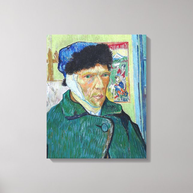 Toile Vincent van Gogh - Autoportrait avec oreille bandé (Recto)