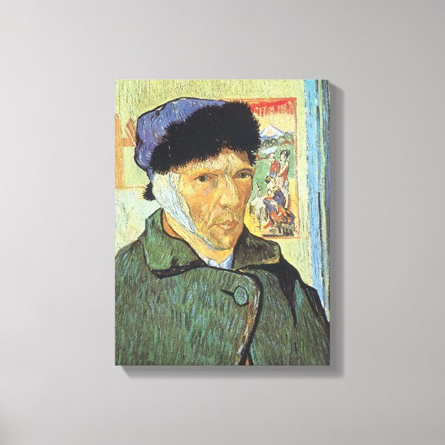 Toile Vincent van Gogh - Autoportrait avec oreille dérob (Recto)