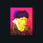 Toile Vincent Van Gogh - Autoportrait Bandage Pop Art<br><div class="desc">Huile sur toile de 1889, cet autoportrait montrant l'oreille bandée de Van Gogh et les yeux profondément tristes, a été peint un mois après sa rupture en décembre 1888 quand il a coupé son propre lobe d'oreille avec un rasoir suite à une dispute avec son voisin, Paul Gauguin. Contrairement à...</div>