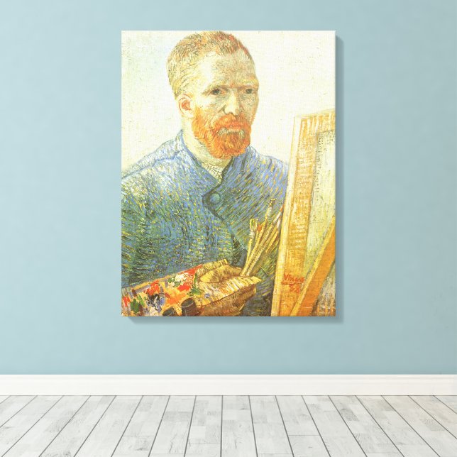 Toile Vincent van Gogh - Autoportrait devant l'Easel (Insitu (Plancher de Bois))