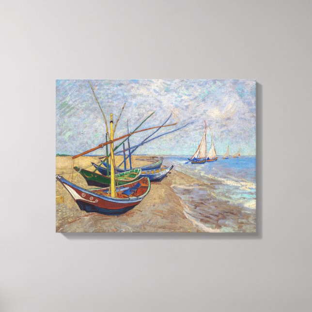 Toile Vincent van Gogh - Bateaux de pêche sur la plage (Recto)