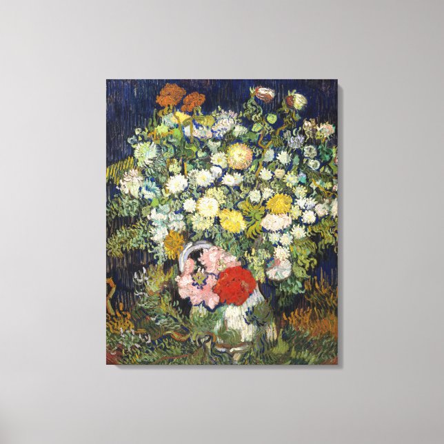 Toile Vincent van Gogh - Bouquet de fleurs dans un vase (Recto)