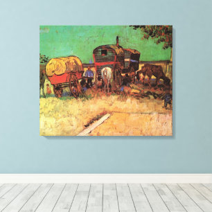 Toile Vincent van Gogh - Campement de Tsiganes Caravanes