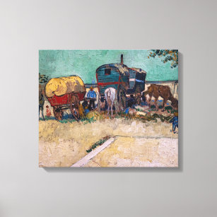 Toile Vincent Van Gogh - Caravanes, Camp de Tziganes prè