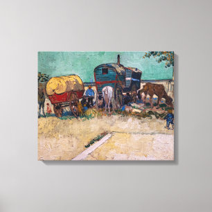 Toile Vincent van Gogh - Caravanes, campement de gitans