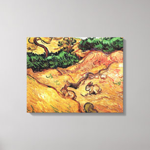 Toile Vincent Van Gogh - Champ avec deux lapins Beaux-Ar
